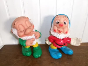 2 Ancien pouêt ledra TIMIDE et ATCHOUM Blanche Neige 7 Nains 22 cm W. DISNEY - Picture 1 of 5