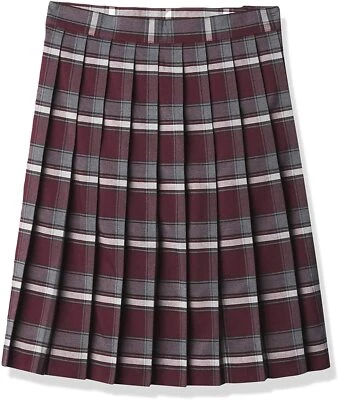 Juniors Burgundy Plaid Pleated Skirt SV9002JL-B1 French Toast Uniforms 3 - 13