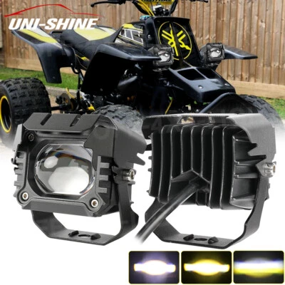 Pod de foco de luz de trabajo LED de 3 pulgadas para Yamaha Banshee Combe faro ámbar + blanco Foto 1 de 4