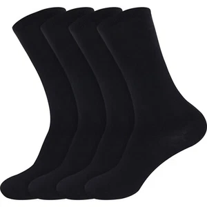 BambooMN - 4 pares de calcetines negros de fibra de bambú para hombre media pantorrilla - talla/XL - Imagen 1 de 1