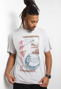 Vintage Guess 90's Made In USA T-Shirt Grey - Size XL - J20 - Picture 1 of 3