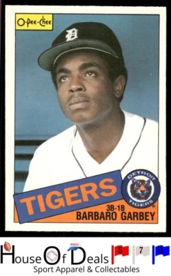1985 O-Pee-Chee Barbaro Garbey Detroit Tigers Topps Baseball Card - Image 1 of 2