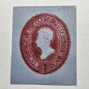 US Stamp Sc 4c Cut Square "Ink Overrun - Error", Mint VF (412Q794) - Picture 1 of 2