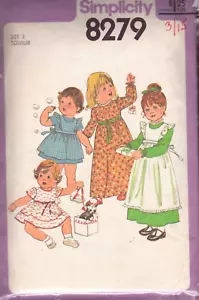 Simplicity 8279 ~ Kleinkinder Kleid und Stachel in zwei Längen ~ Reißverschluss hinten ~ T 2 - Bild 1 von 5