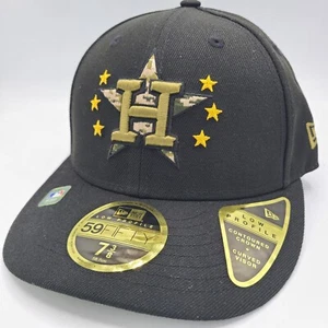 Houston Astros Hat New Era 59Fifty LP Baseball Cap Dark Green Black Gold Camo - Picture 1 of 6