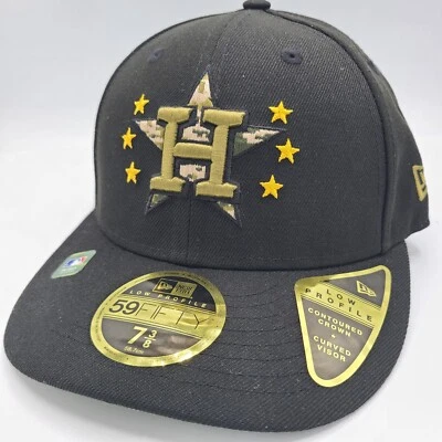 Houston Astros Hat New Era 59Fifty LP Baseball Cap Dark Green Black Gold Camo - Image 1 of 4