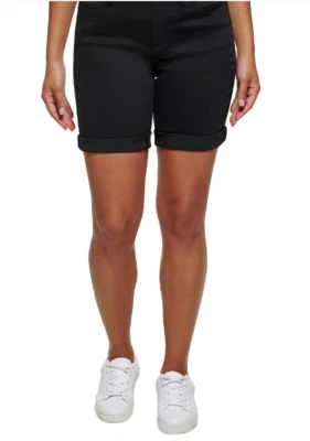 Pantalones de mezclilla para mujer DKNY cómodos elásticos Bermudas cortas negras talla 8 nuevos con etiquetas Foto 1 de 3