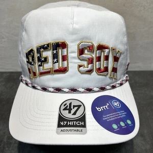 Boston Red Sox Hat '47 Brand USA Flag Flutter Hitch Chorded Snapback Cap H20 - Picture 1 of 4