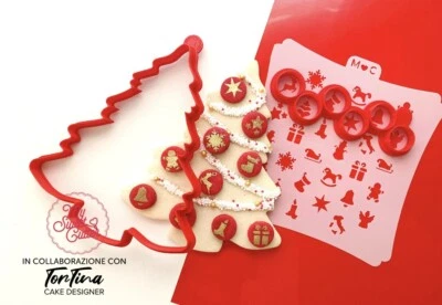 MY SWEET CUTTER Albero Palline Stencil Christmas Cookie Cutter Formine Biscotti Natale