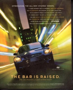 Vintage print ad Hyundai Sonata Introducing the Bar is Raised 1999 Car Auto ad - Imagen 1 de 1
