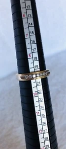 MENS WEDDING RING-14K Yellow Gold-7 DIAMONDS!! Size 9- 100% Real-Vintage-Nice!! - Picture 1 of 10