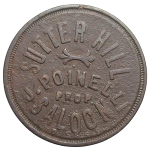Sutter Hill, CA J. Poinelli Saloon G/F 10¢ in Drink Unlisted Token - Bild 1 von 2