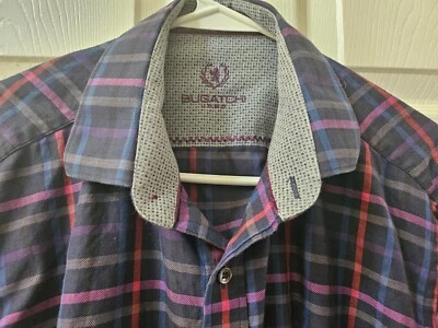 Bugatchi Uomo Classic Fit Button Front Shirt Men's L Plaid - Image 1 of 4