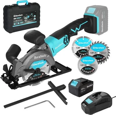 DURATECH 20V Cordless Mini Circular Saw 4-1/2" Compact Electric Circular Saw Set - Image 1 of 4