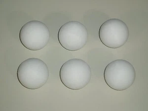 Six (6) Football Table Balls - 36mm Diameter - Scuffed Solid Construction WHITE  - Picture 1 of 1