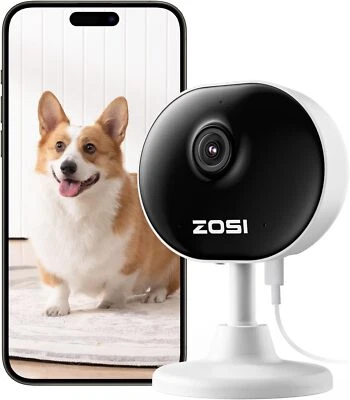 ZOSI 1080p Cámara de Vigilancia WiFi Interior para Bebé/Mascota, Visión Nocturna - Imagen 1 de 4