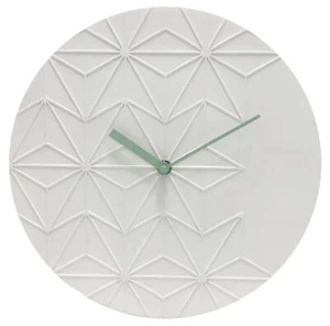 White Geometric Pattern Resin Clock - Picture 1 of 1