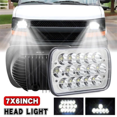 For Chevy Express 1500 2500 3500 Cargo Van 7x6" 5x7" LED Headlight Hi/Lo Beam - Image 1 of 4