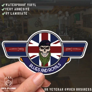Blues and Royals UV Laminated Vinyl Sticker - Wings - Picture 1 of 7
