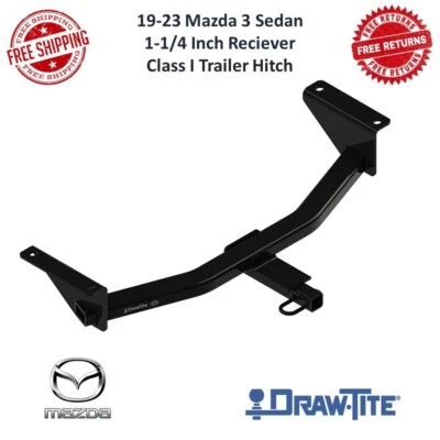 Прицепное устройство Draw-Tite 24982 класса I, черное, приемник 1-1/4 дюйма подходит для Mazda 3 19-23 годов выпуска - Изображение 1 из 4