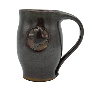 Hand Made Pottery Mug Signed Mikey Yoder 2009 15oz Folk Art Texas Lone Star - Picture 1 of 10