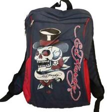 DON ED HARDY Blue & Red Skull Design Backpack School / College / Gym / Work .