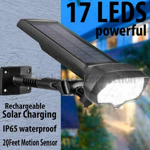 LED Solar Flood Light Motion Sensor Security Spot Wall Street Yard Outdoor Lamp - Picture 1 of 11