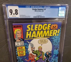SLEDGE HAMMER #1 CGC 9.8 QUIOSCO MARVEL COMICS 1988 ¡LIBRO RARO EN QUIOSCO! - Imagen 1 de 3