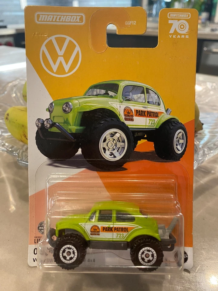 Matchbox Volkswagen Beetle 4X4 05/06 70 Anni Park Patrol - Verde - Immagine 1 di 1