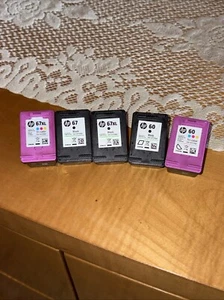 HP 67 i 60 Puste wkłady atramentowe Partia 5 Czarne i trójkolorowe - Zdjęcie 1 z 1