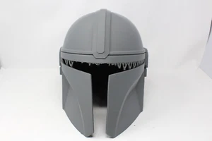 3D Printed Mandalorian Helmet - Gray Adult Size - Good Condition - Picture 1 of 6