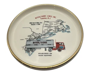 Vintage Biter/Gore Truck Lines Trenton New Jersey Ashtray Dish Catch All Map - Picture 1 of 5