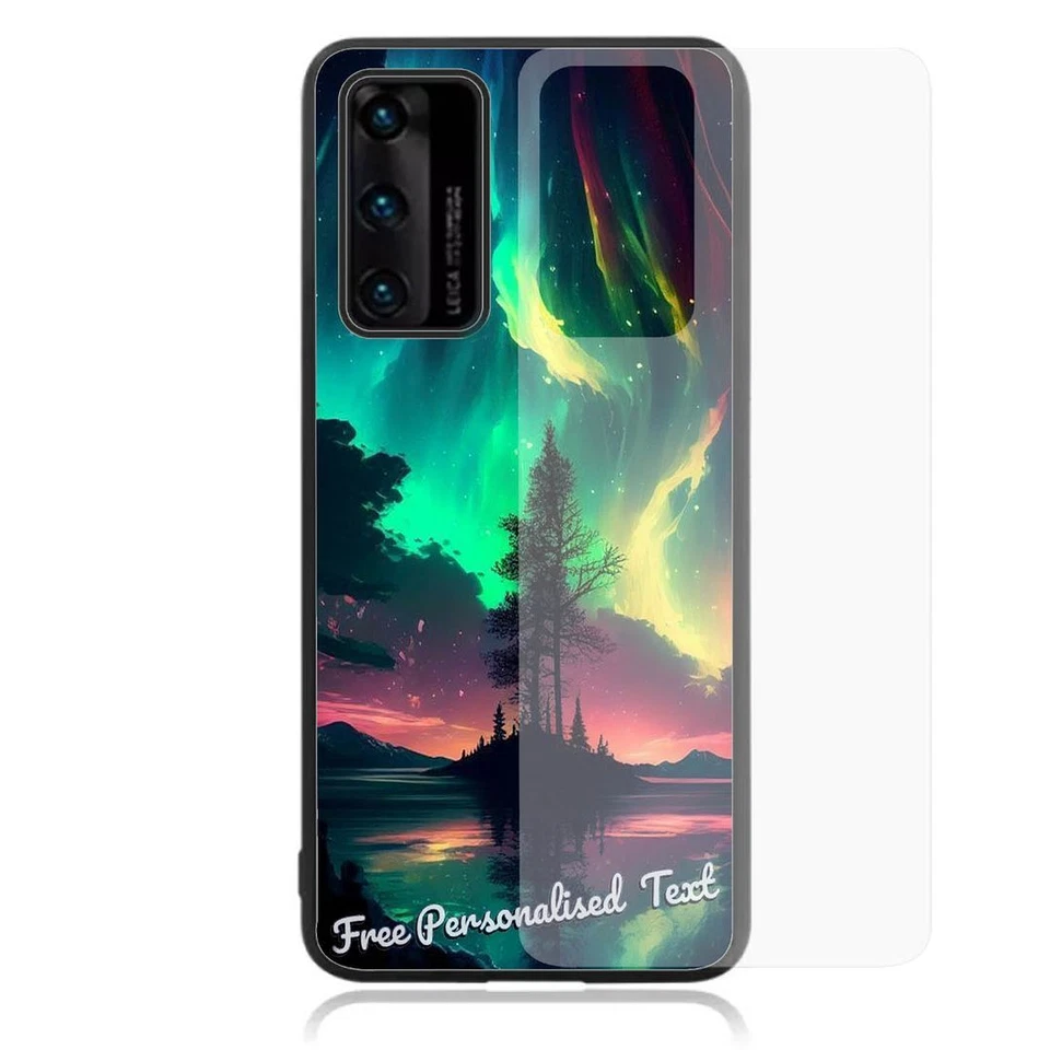 Texto Personalizado Para Huawei Cristal Teléfono Funda Serie Aurora Cielo Northern Lights Foto 1 de 1