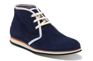 NIB - Bacco Bucci Alain Chukka Suede Leather Men Boots Sz. 13 blu - Picture 1 of 5