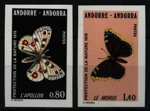 Andorra Francesa 1967 - Mi-Nr. 279-280 U ** - MNH - Mariposas - Imagen 1 de 1
