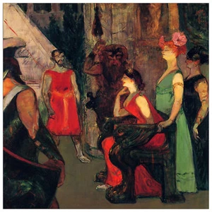 Pannello MDF - Messaline sitting on a throne - Toulouse-Lautrec 70X 70 CM - Imagen 1 de 4