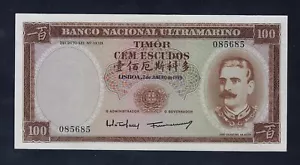 Portugal Portuguese Timor 100 Escudos 1959 P-24 UNC - Picture 1 of 2
