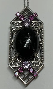 JOY Jade of Yesteryear Necklace Black Jade Amethyst #100 - Picture 1 of 3