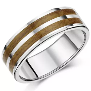 Titanio Madera Anillo Madera Apariencia Diseñado Boda 8mm Anillo - Imagen 1 de 2