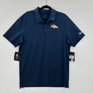 Men's Nike Denver Broncos Dri Fit Large (L) Blue Polo Shirt On Field Apparel - Picture 1 of 20