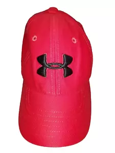Under Armour Youth Small Embroidered Logo Fitted Cap Hat Red Black - Picture 1 of 9