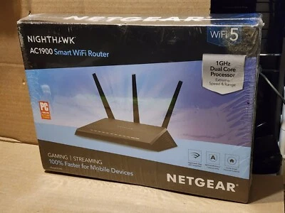 Factory Sealed R7000 NETGEAR Nighthawk AC1900 Smart Wi-Fi Router ‎Gaming/Streami - Image 1 of 4