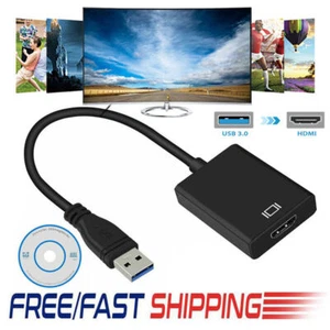 USB 3.0 zu HDMI Video Adapter 1080P HD Laptop Computer Monitor Konverter DHL - Bild 1 von 12