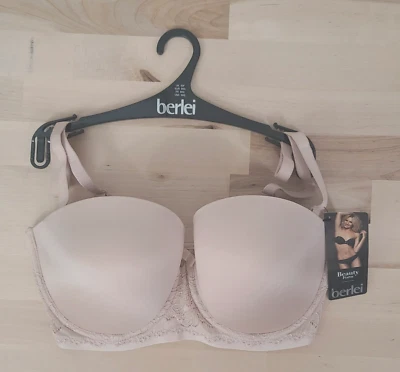 Sujetador Berlei Sin Tirantes - Nuevo Bandeau Acolchado Lencería Sujetador Desnudo Talla 30F Foto 1 de 4