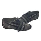 Chaussures Oxford à lacets en coton artisanal noir/blanc Guatemala taille 37/7