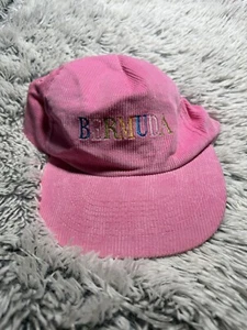 Vintage English Sports Shop Bermuda Hat Snapback Beach Pink - Picture 1 of 8