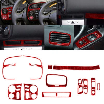 Полный комплект отделки салона из красного углеродного волокна для Honda S2000 2000-09 15 шт. - Изображение 1 из 4