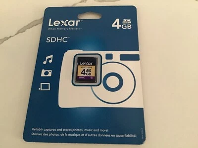 NEW Lexar 4GB Multi-Use Secure Digital SDHC Memory Card Factory Sealed Package - Image 1 of 2