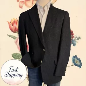 AUSTIN REED TWEED WOOL Vintage Mens Blazer 42R Gray Sport Coat Two Button Jacket - Picture 1 of 14