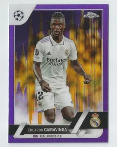 2022-23 Topps Chrome UEFA Eduardo Camavinga Purple Gold Seismic Refractor #12 - Picture 1 of 2